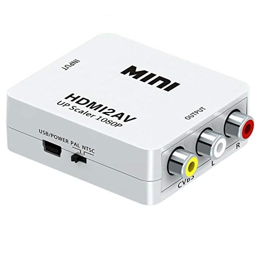 HDMI to RCA-GANA 1080P HDMI to AV 3RCA CVBs Composite Video Audio Converter Adapter Supporting PAL/NTSC with USB Charge Cable