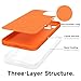 Svaove for iPhone 13 Mini Phone Case Liquid Silicone, Thin Ultra Slim Minimalist Phone Cover, Girly Cute Plain Bright Solid Color Matte Soft Rubber Jelly Gel Plastic TPU Bumper, Neon Orange