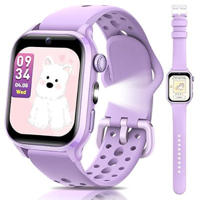 TotsyFun Kids Smart Watch, No App or Phone Needed, 1.52" Fitness Tracker Watch, Heart Rate Monitor, Workout Tracker, IP68 Waterproof, Sleep Monitoring, for Boys Girls Ages 4-16, Purple