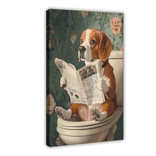 Poster Beagle sur les toilettes idée cadeau anniversaire humour