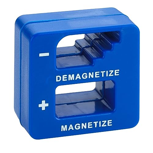 MeasuPro Demagnetizer and Magnetizer - Blue - for Screwdrivers Tips, Bits, and Small Tools, Large or Big Screws, Drills, Drill Bits, Sockets, Nuts, Bolts, Nails and Precision Construction Tools