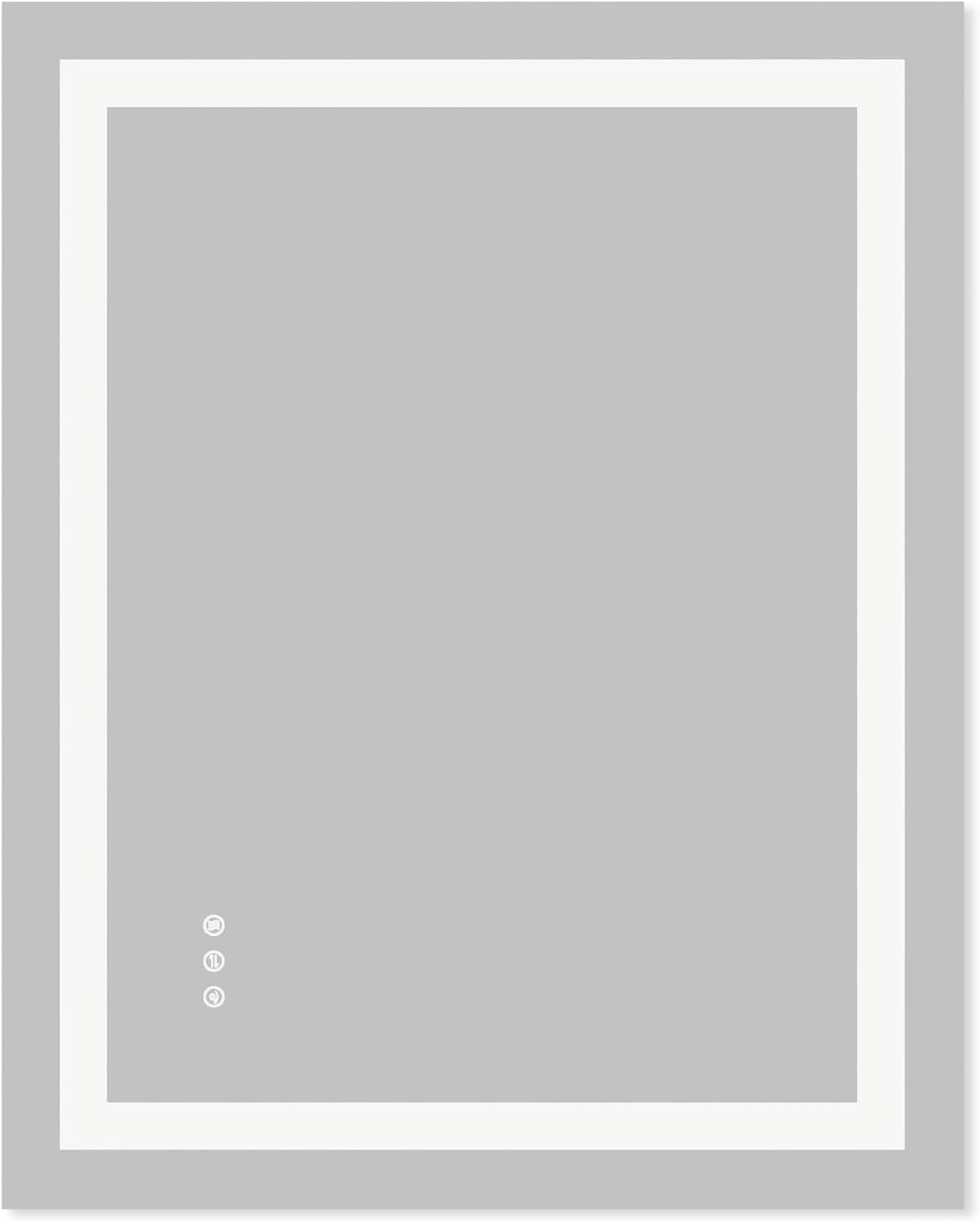 PrecisionAuto LED Bathroom Vanity Mirror, Dimmable Backlighting, Anti-Fog Technology, 3 Color Touch Memory, Shatterproof Glass, 2-Way Mount
