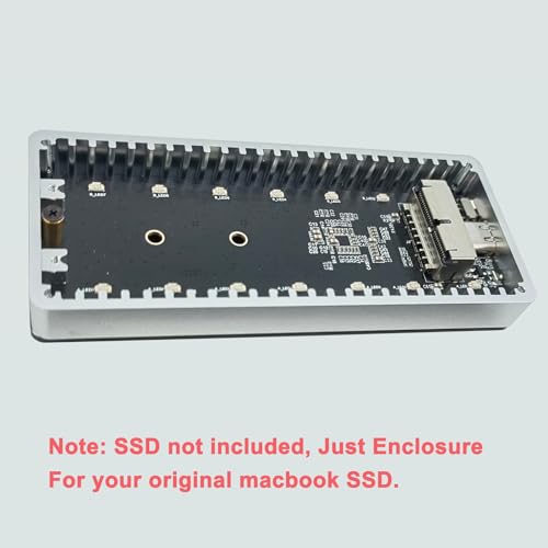 Jorkar External SSD Enclosure USB-C 3.2 for 12+16 Pin MacBook SSD, Hard Drive Reader for A1466 A1465 A1502 A1398 SSDs Mac Air/Pro mid 2013-2017, Portable Aluminum SSDs Case with Indicator - Image 9