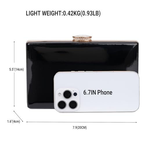 Image of Patent Leather Clutch Purses for Women Glossy Evening Bag