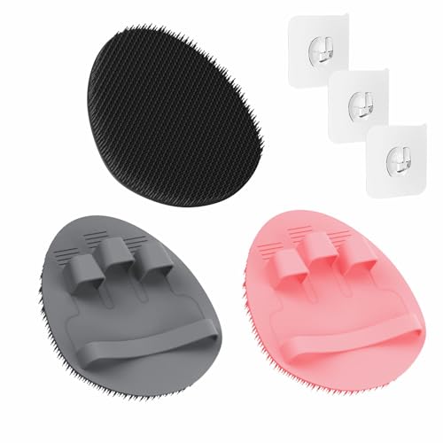 Image of Manmihealth Soft Silicone Shower Brush, Silicone Body & Face Scrubber 3PCS