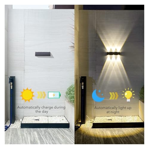 Applique solaire extérieure puissante détecteur et 8 diffuseurs