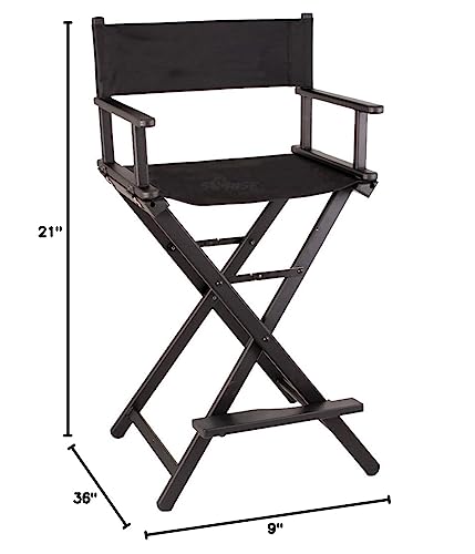 Sunrise Lightweight Aluminum Tall Portable Director Makeup Artist Chair, Black, (Jl009Ab) #TOP1