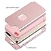 ULAK Compatible with iPod Touch 7th/6th/5th Gen Case, Heavy Duty Shockproof High Impact Protective Case with Dual Layer Soft Silicone + Hard PC for Apple iTouch 5/6/7, Rose Gold