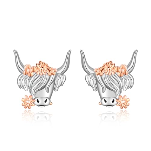 Highland Cow Gifts Dainty Highland Cow Animal Stud Earring for Women Girls Birthday Christmas Anniversary