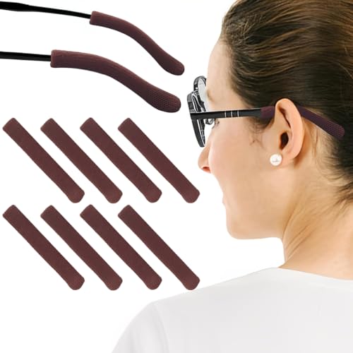 JEYORZY 4Paire Protege Branche Lunette, AAntidérapant Lunettes Tricot, Manchon de Bras de Lunettes, Couvre Protège Branche de lunettes en Coton Tricoté...