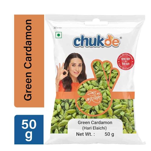 Image of Chukde - Hari Elaichi (1.76 OZ) - Green Cardamom - Authentic Indian Spice - Bold Flavor & Fresh Aroma - Ideal for Tea, Desserts & Curry - Whole Spices - 50 Gram