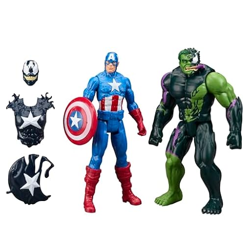 Hasbro Marvel Avengers Titan Hero Series, Venomized Capitán América y Hulk, Set con 2 Figuras de Acción, Accesorios Venom, Batallas Superhéroes y Villanos, Regalos para Niños de 4 Años o Más | Ya disponible en tu tienda friki favorita! En mundofriki.es!