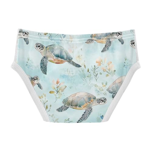 Wusikd Turtle Starfish Boys' Underwear Cotton Watercolor Boys Briefs Soft Toddler Underwear 2T2