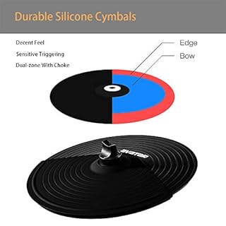 HXW 10" Dual-zone Cymbal With Choke Universal Expansion Cymbal Bundle for Electronic Drum Set