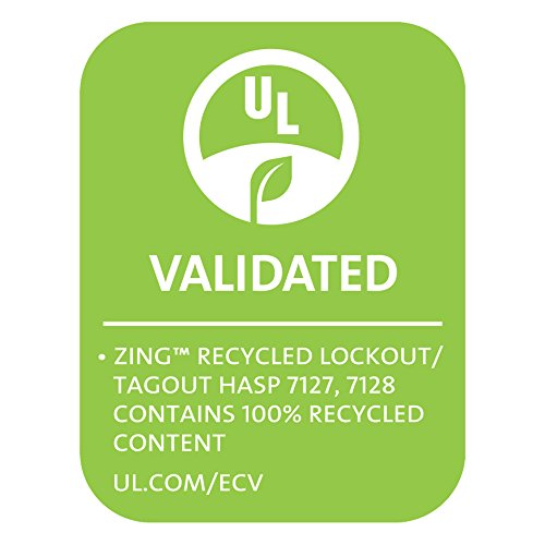 Zing Green Products 7127 Recyclockout Lockout Tagout Hasp, 1 Inch Recycled Aluminum, 1" Inside Jaw Diameter, Red #TOP4