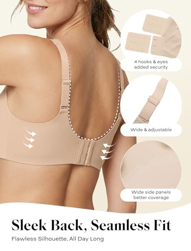 Image of COMFELIE Smooth Seamless Minimizer Bras Non Padded Comfy Everyday Bra No Underwire Supportive Bralette