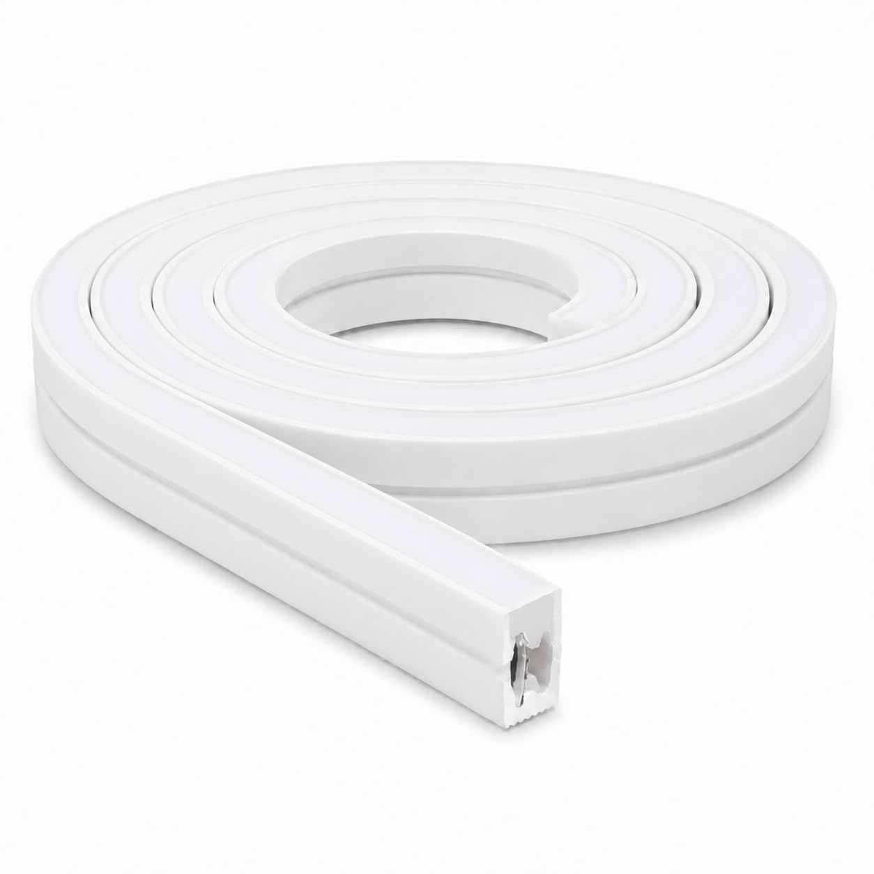 Liść | LumaFlex 408 LED profil silikonowy Freecut, taśma świetlna LED 5 m, taśma LED 12 VDC, ciepła biel 3000 K, 696 lm/m, 4 x 8 mm, możliwość ściemniania, IP65, oświetlenie mebli