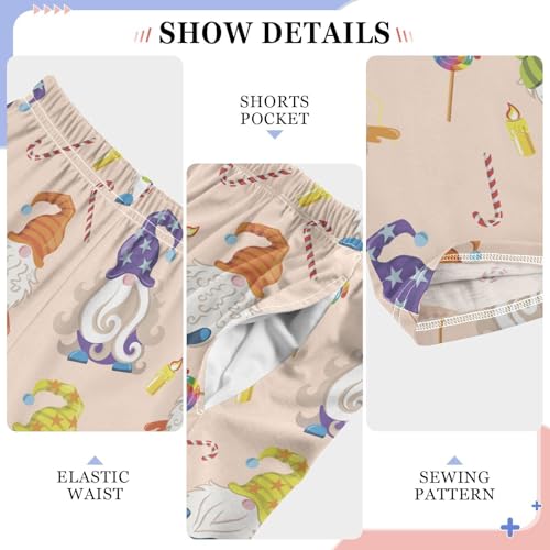 Gnome Candy Cane Boys Long Pants Soft Trousers Elastic Waist Kids Lounge Bottoms with Pockets S-XL4