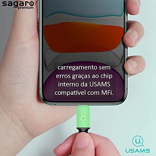 Cabo Lightning para iPhone USAMS 1M Reforçado (Lilás)