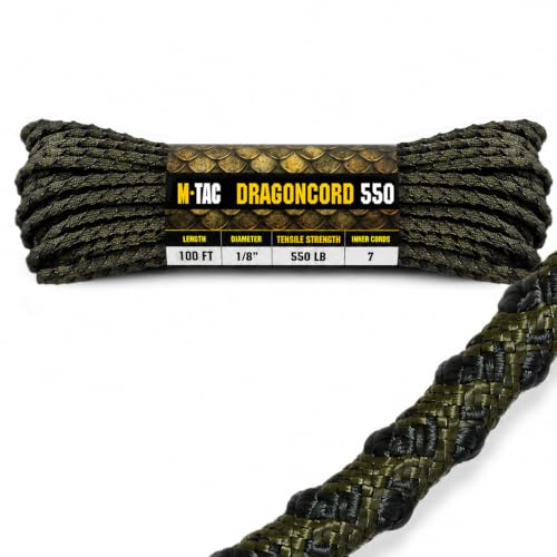 Cuerda de nailon Paracord 550 M-Tac de supervivencia para camping en color OD verde negro de 100 pies 2