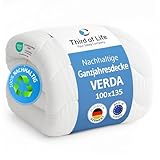 Kinder-Bettdecke 100x135 Verda, 𝐅𝐥𝐚𝐮𝐬𝐜𝐡𝐢𝐠𝐞 Ganzjahresdecke, Öko-Tex Zertifiziert, Nachhaltige Baby Steppdecke, Atmungsaktiv & thermoregulierend, 100 x 135 Ganzjahres Blanket für Allergiker