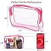 Tbestmax 10 Pcs Clear Cosmetic Bags Small Makeup Bags Portable Waterproof Travel Toiletry Bags Organizer Rose Red, 7.5