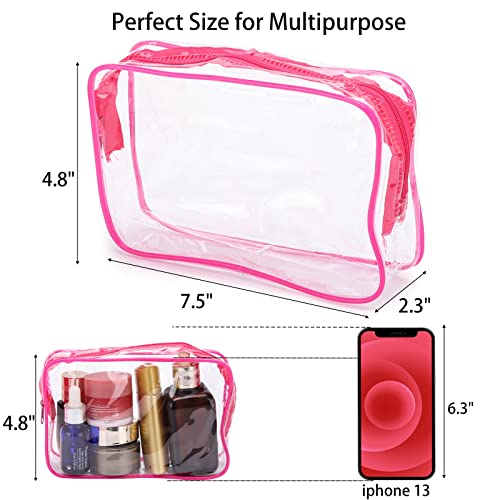 Tbestmax 10 Pcs Clear Cosmetic Bags Small Makeup Bags Portable Waterproof Travel Toiletry Bags Colorful Organizer, 7.5"x 4.8"x 2.3" by Tbestmax - Image 2