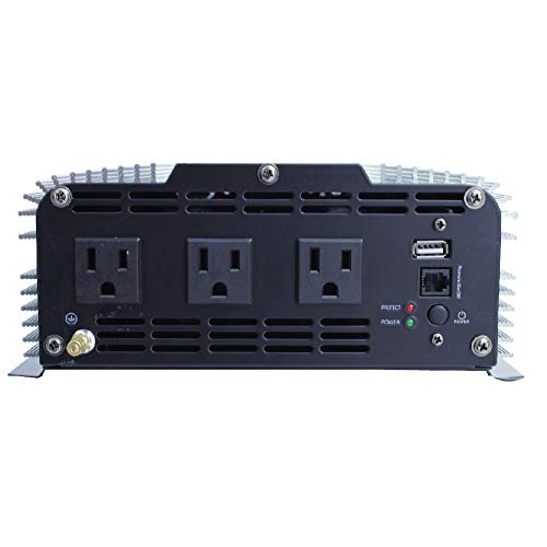 GoWISE Power PS1004 3000W Continuous 6000W Surge Peak Power Pure Sine Wave Inverter with Starter Cables and 4 Output Sockets