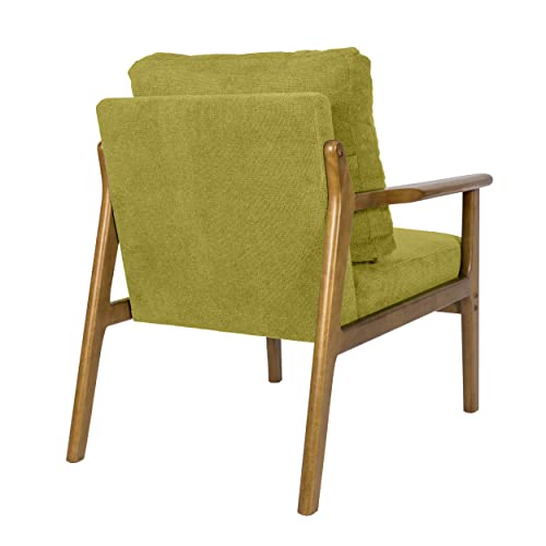 Okeysen Modern Accent Chair With Solid Wood Frame,Upholstered Living Room Chairs With Waist Cushion,Fabric Comfy Reading Retro Side Lounge Arm Chair,Oversized Chairs For Bedroom Waiting Room #TOP6