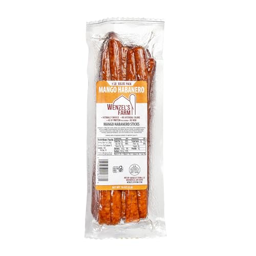 Wenzel's Farm Mango Habanero Beef Snack Sticks, Keto, 1 LB Value Pack