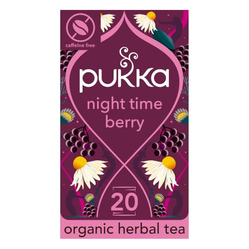 Pukka Herbs | Night Time Berry Organic Herbal Tea Selection | Soothing Infusion With Chamomile Lavender & Elderberry | Ideal For Bedtime Relaxation | 20 Teabags
