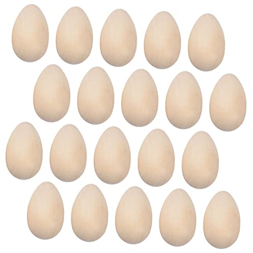 BESPORTBLE 40 piezas Huevos de Madera sin Terminar para Pintar de Adornos de Pascua DIY Manualidades Creativas para Decoraciones Festivas