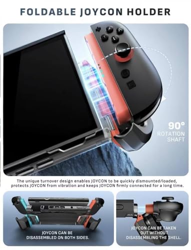 Image of mumba Dockable Case for Nintendo Switch 2 2025, [Blade Series] TPU Grip Protective Cover Accessories Compatible with Switch 2 7.9 Inch and Quick-Release Joy-Con Design (Blue /Red)