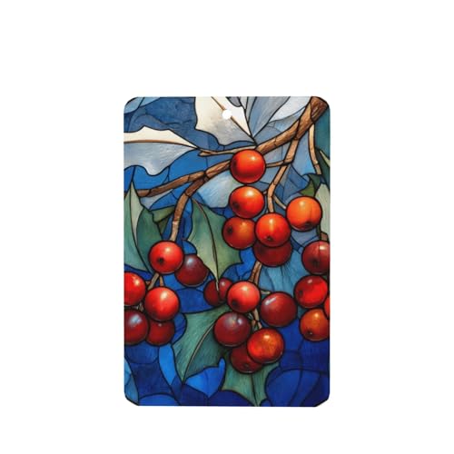 Ambientadores de coche con bayas rojas con pino blanco, 4 tarjetas perfumadas colgantes, tarjetas perfumadas para coche, tabletas de aromaterapia
