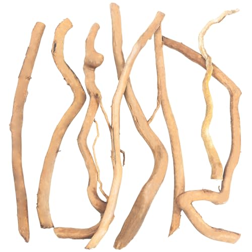 Hamiledyi Natural Driftwood for Aquarium Decor - Red Moor Wood 10"-15" Long Assorted Shapes (400g) Safe Branches for Fish Tank & Reptile Habitat - Natural Aquarium Wood Decorations (Coarse Branches)