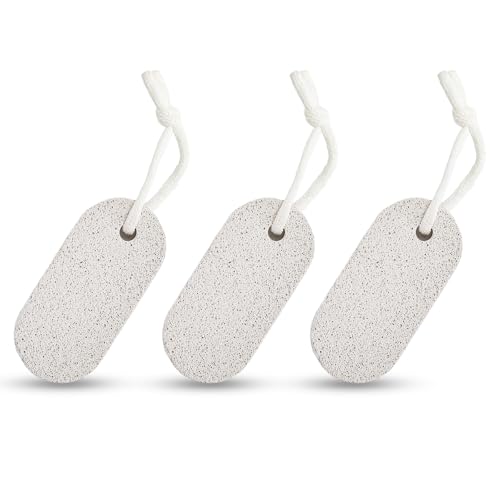 3 Pietra Pomice Pietre Pomici Naturali in Roccia Vulcanica Esfoliazione Delicata per Calli e Pelle Secca Cordino Appendere Pietra Pomice Piedi Ideale per Talloni Screpolati e Cura Pedicure Domestica