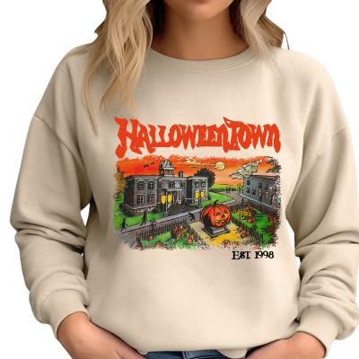 Halloweentown Sweatshirt, Halloweentown University Crewneck, Funny Spooky Season Halloween shirts for Women, Vintage Halloween Sweatshirts for Women or Men, Crewneck Sweatshirt, Halloween Town Sand