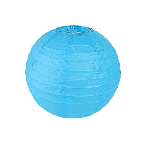 Surwin 10 Pezzi Lanterne Cinesi, Lanterne di Carta, Cinese Rotonda Lanterna di Carta da Appendere Decorazioni da Appendere per Feste di Matrimonio, Feste di Compleanno (15cm,Blu Cielo)
