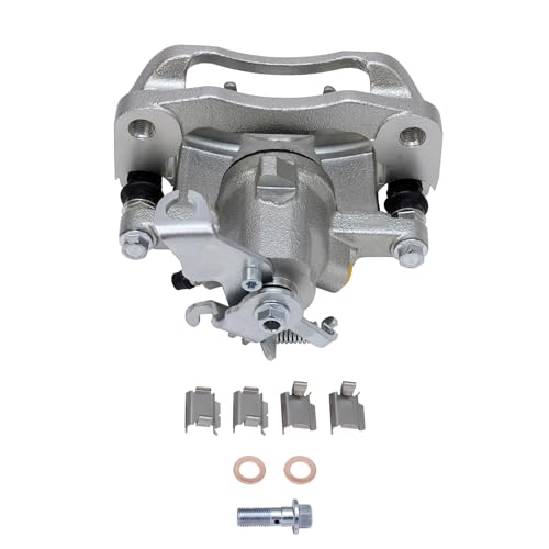 Image of Detroit Axle - Rear 2pc Brake Calipers for 2008-2012 Dodge Grand Caravan Chrysler Town & Country 2012 Ram C /V 2009-2012 Volkswagen Routan Routan, Disc Brake Calipers with Bracket Replacement