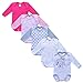 MEA BABY Set de 5 bodys bébés à manches longues en 100 % coton avec imprimé Bodys pour fille et bodys pour garçon, Fille 2., 6 mois