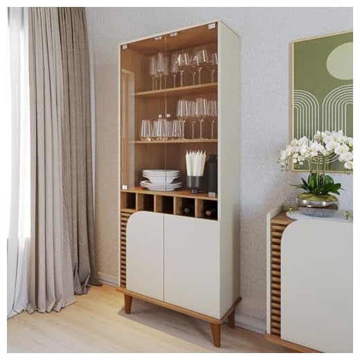 Cristaleira Jurerê Off White Sofisticada