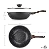 Kordisen Nonstick Wok with Lid, 12 Inch Woks & Stir-fry Pans, Granite Stone Coating for Cooking, Induction Cookware, Compatible with All Stovetops, PFOA Free #5