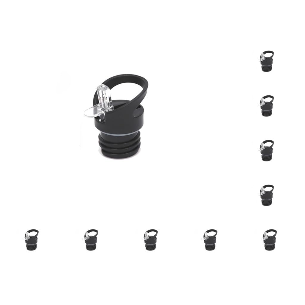 10er-Set Wasserflaschendeckel, Sport-Trinkflasche, Ersatzdeckel, Gewinde, waschbar, tragbar, mit Reinigungsbürste, transparente Düse