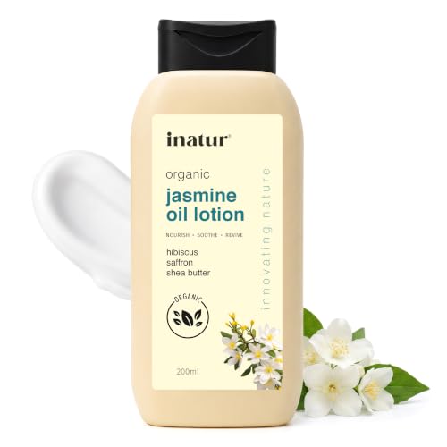 Image of inatur Jasmine Oil Body Lotion 200ml | Lightweight Daily Moisturizer | Refreshing jasmine fragrance for a spa-like skincare experience