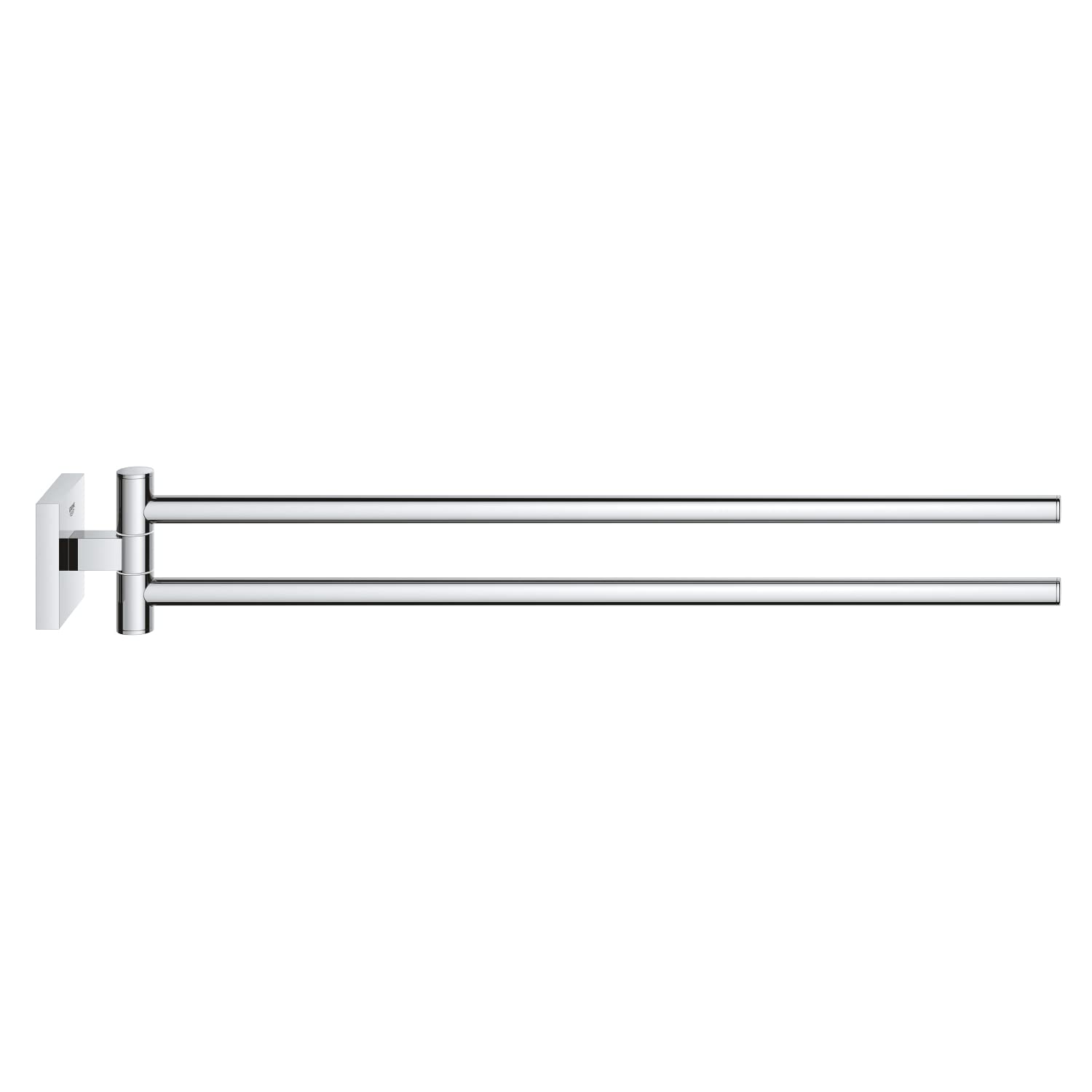 GROHE Start Cube Porte-Serviettes, Porte-Serviettes Mural pour Salle de Bain, 2 Bras pivotants, Fixations Cachées, Fixation avec vis incluses, Métal, 43,8cm, Chromé, 40976000