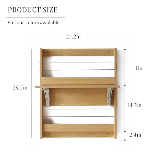 Bureau mural flottant blanc table d'écriture pliante en bois pour ordinateur - 3