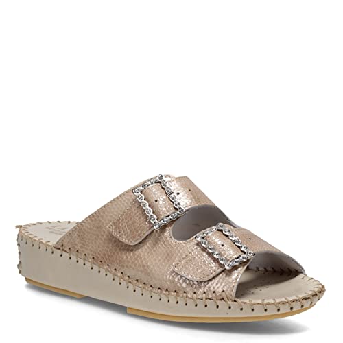 La Plume Women's, Jen Rhinestone Sandal Taupe 38 M