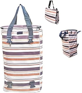 Folding Shopping Grocery Beach Trolley Cart Bag with Wheels Fineget Foldable Aesthetic Pattern Tote for Women Gym Yoga Duffle Laundry Girls Garment Travel Camping Beach Picnic Duffel