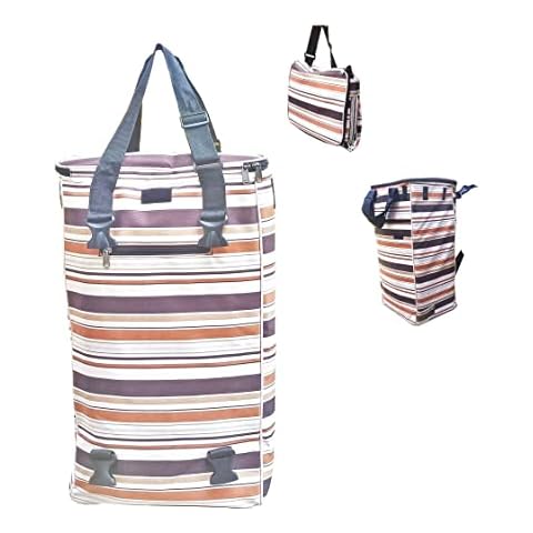 Folding Shopping Grocery Beach Trolley Cart Bag with Wheels Fineget Foldable Aesthetic Pattern Tote for Women Gym Yoga Duffle Laundry Girls Garment Travel Camping Beach Picnic Duffel Cover