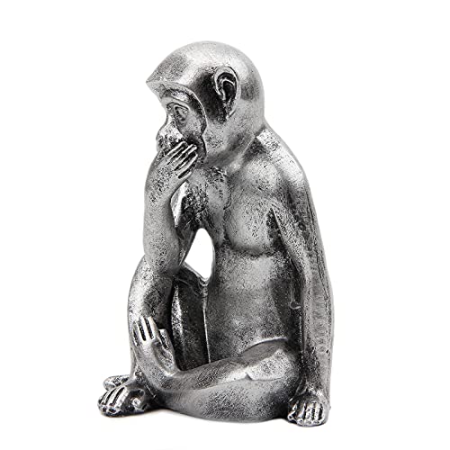 3 wise monkeys statue - hear no evil see no evil speak no evil monkeys statue for home decorations,monkeys figurines home decor accents,see no evil figurines monkey statues set of 3 silver color